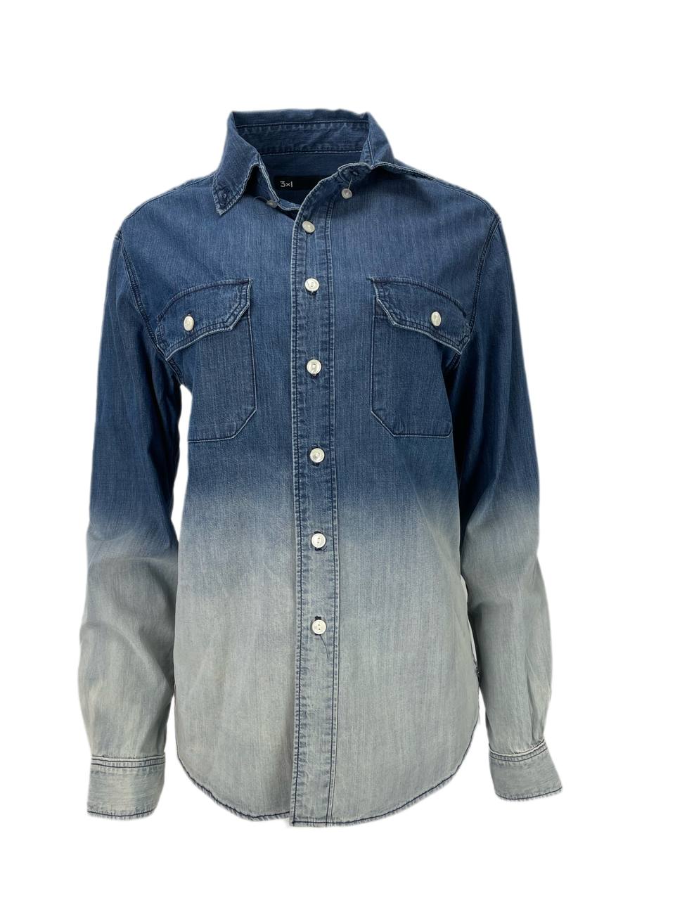 3X1 Women's Blue Denim Two Pocket Shirt #185 L NWOTT | eBay